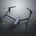 Professional Aerial Drone with Four Propellers and Yellow Tips for Aerial Photography