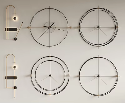 Modern Wall Clocks With Minimalist Metal Frame And Circular Dial Design For Home Decor 3d model