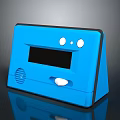 Blue Electronic Device Featuring Screen Control Buttons And Speaker Design