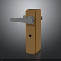 Orange Metal Door Lock Hardware Tool With Ergonomic Handle And Keyhole Design