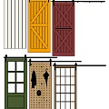 Stylish Barn Door Designs In Multiple Colors With Grid And Hook For Home Decor