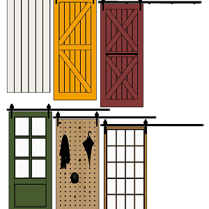 Nordic Barn Door Barn sliding door 3d model