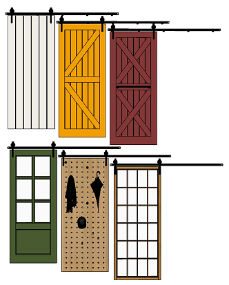 Nordic Barn Door Barn sliding door 3d model