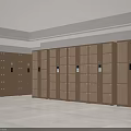 Neatly Arranged Wooden Lockers In Indoor Space With Light Wood Finish