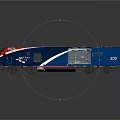 Amtrak Train With Blue And Red Exterior Modern Front Design And Side Logo