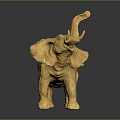 Shiny Golden Elephant Figurine Decorative Home Furniture Piece With Smooth Surface And Clear Reflection
