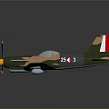 Camouflage Aircraft Model with Yellow Propeller and Red White Tail Fin for Space Exploration