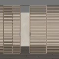 Modern Wooden Sliding Doors With Vertical Slats For Minimalist Interior Space