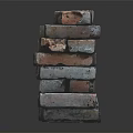 Stacked Bricks With Multi Colored Tones Vintage Texture And Reflection On Dark Background