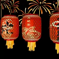 New Chinese Lantern Year of the Snake New Year Bamboo Lantern National Tide Zodiac Snake Lantern Spring Festival New Year's Day Atmosphere Light Traditional New Year Decoration Lantern Year of the Snake Lantern Festival Lantern 3d model
