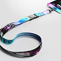 Colorful Renovation Lanyard With Flame Pattern Gradient Design Clip And Card