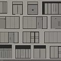 Various Window Designs With Different Frame Structures And Glass Panels 3d model
