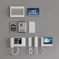 Smart Home Security Control Devices With Touch Screens Intercom And Keypads 3d model
