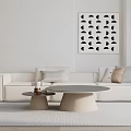 modern three-seat sofa double sofa 3d model