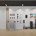 Electronics Specialty Store Featuring TVs Audio Equipment White Counters And Hanging Lights 3d model