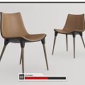 Modern Dining Chair Leather Dining Chair Single Chair 3d model