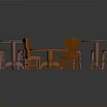 Orange And Pink Round Table Furniture With Matching Chairs And Stools