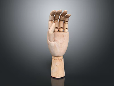 Articulated Wooden Hand Figure With Movable Joints And Craft Details For 3d model