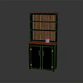 Wooden Storage Cabinet with Open Shelves and Closed Cabinet Doors for Home Organization