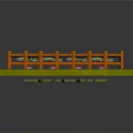 Turnip Garden Scene With Orange Fence Green Platform And Neatly Planted Rows