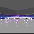 Innovative Abstract Design Showcasing Circular Sphere With Purple Light Spots And Linear Patterns