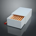 Open White Matchbox With Wooden Matches And Red Tipped Match