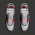 White Sporty Running Shoes With Red Black Accents And Nike Logo Design