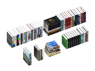 Books neatly arranged books 3d model