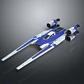 Futuristic Blue And White Spaceship With Streamlined Design And Dual Engines For Cosmic Exploration