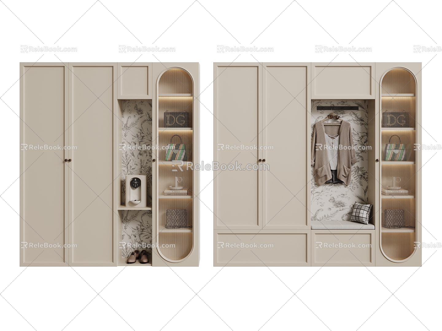 French Shoe Cabinet Entrance Cabinet High Cabinet 3d model