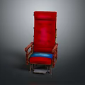 Red Office Chair with Padded Seat Armrests Footrest and Classic Design