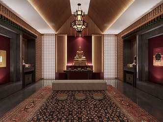 Southeast Asia Buddhist Hall Zen Buddhist Hall 3d model