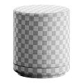 Set Of Modern Round Fabric Stools In Neutral Tones For Minimalist Spaces