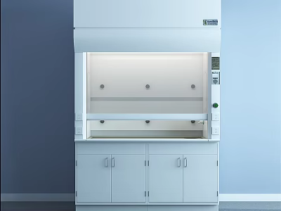 White Medical Biological Safety Cabinet With Transparent Window Cabinet Base And Control Panel 3d model