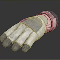 Astronaut White Gloves With Gray Fingertips And Metallic Protective Cuff Design