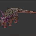 3D Armored Dinosaur Model With Horns Back Plates And Detailed Texture