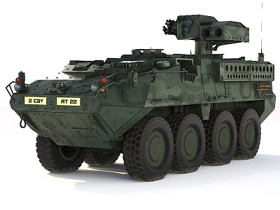 M1134 ATGM Stryker anti-tank missile vehicle armored vehicle infantry fighting vehicle tank 3d model