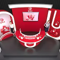 Red Yushiyuan Exhibition Booth Featuring Staff And Product
