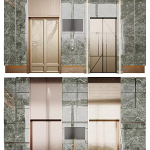 Light Luxury Elevator Door Elevator Door Combination 3d model