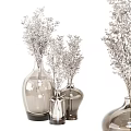 Collection of Glass Vases With Decorative Flowers In Different Sizes For Home Decor