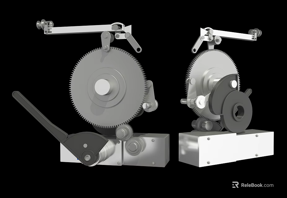 Hardware Tools Mechanical Devices With Gear Wheels Levers And Metal Bases 3d model