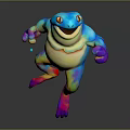 Colorful Frog Character With Vibrant Colors Red Eyes And Jumping Pose