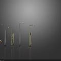 Modern Floor Standing Faucets With Different Metallic Designs And Structures 3d model