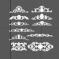 Ornate White Decorative Carvings With Various Floral And Scroll Patterns 3d model