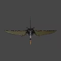 Pterosaur Flying With Colorful Crest And Extended Wings In Sky