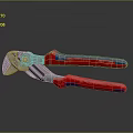 High Quality Hardware Tool Pliers With Red And Blue Non Slip Handles 3d model