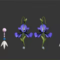 Decorative Household Accessories Featuring Blue Flowers And Pink Beaded Ornaments