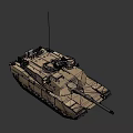 Military Tank With Desert Tan Color Main Gun Turret And Machine Gun