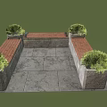 Outdoor Chair Design With Green Plants Stone Structure And Slate Floor