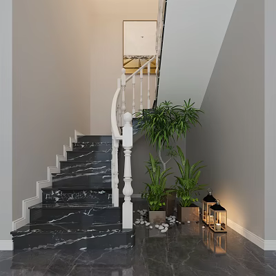 Jane European Stair Roman Column Stair Handrail Stair Column 3d model